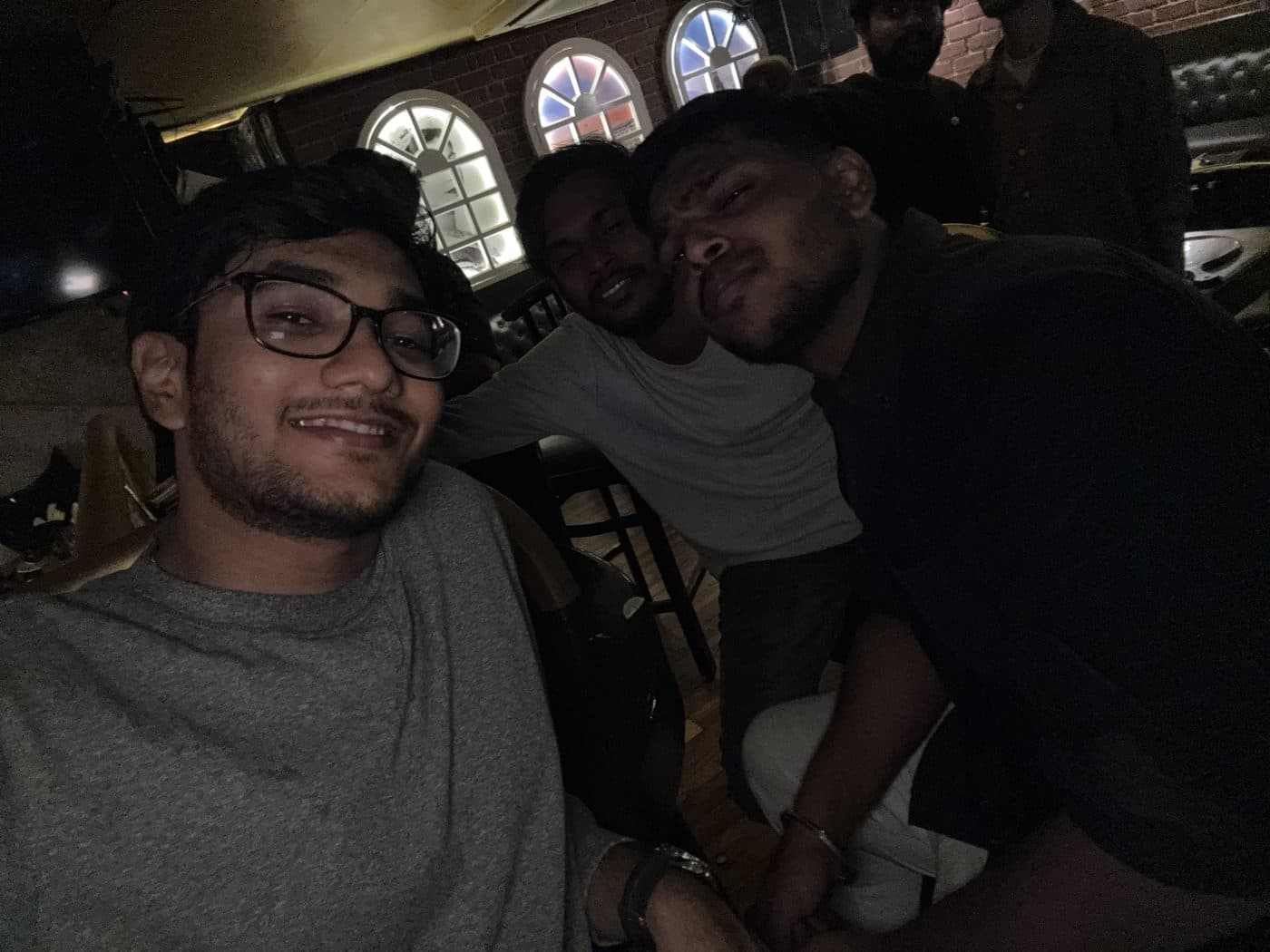 Harish with friends at a pub in Bangalore.